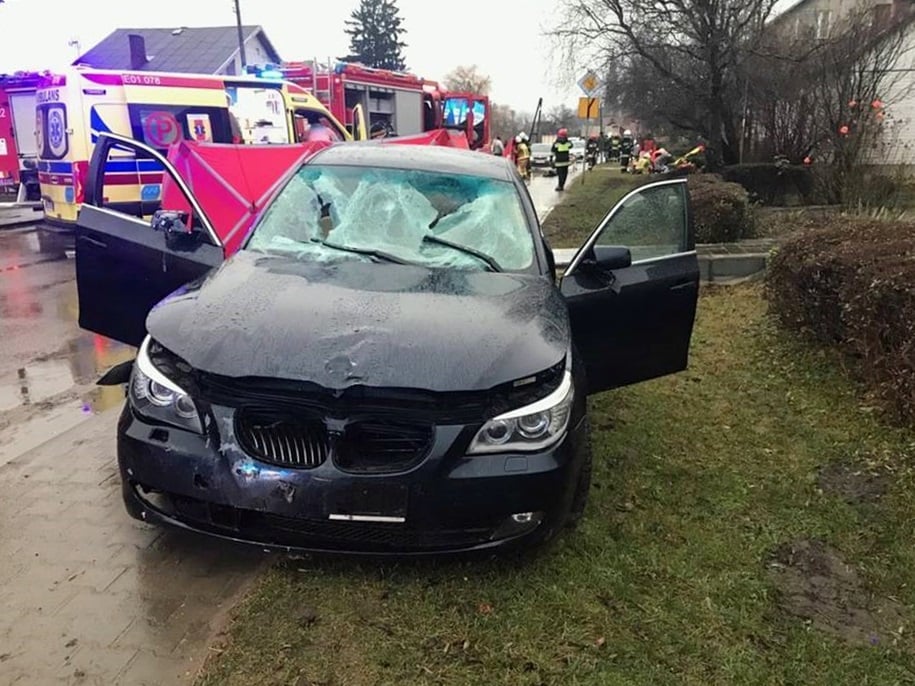 wypadek w Złakowie Kościelnym fot. KP PSP Łowicz