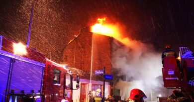 pożar budynku w Pabianicach fot. OSP Pabianice