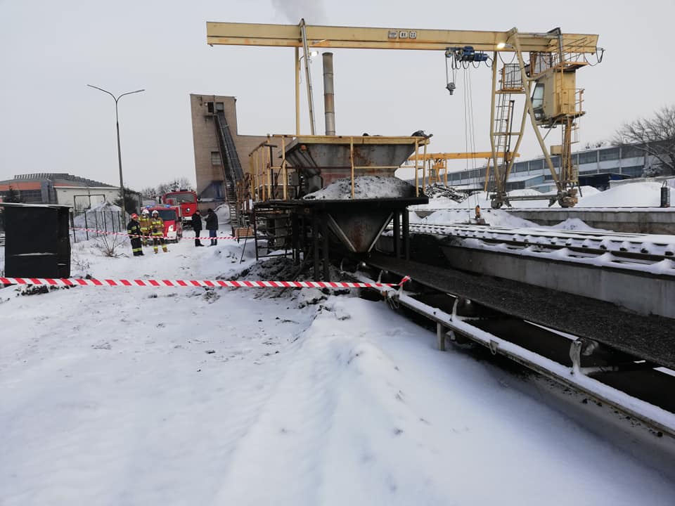 wypadek w kopalni KWB Konin w Kleczewie fot. OSP Kleczew