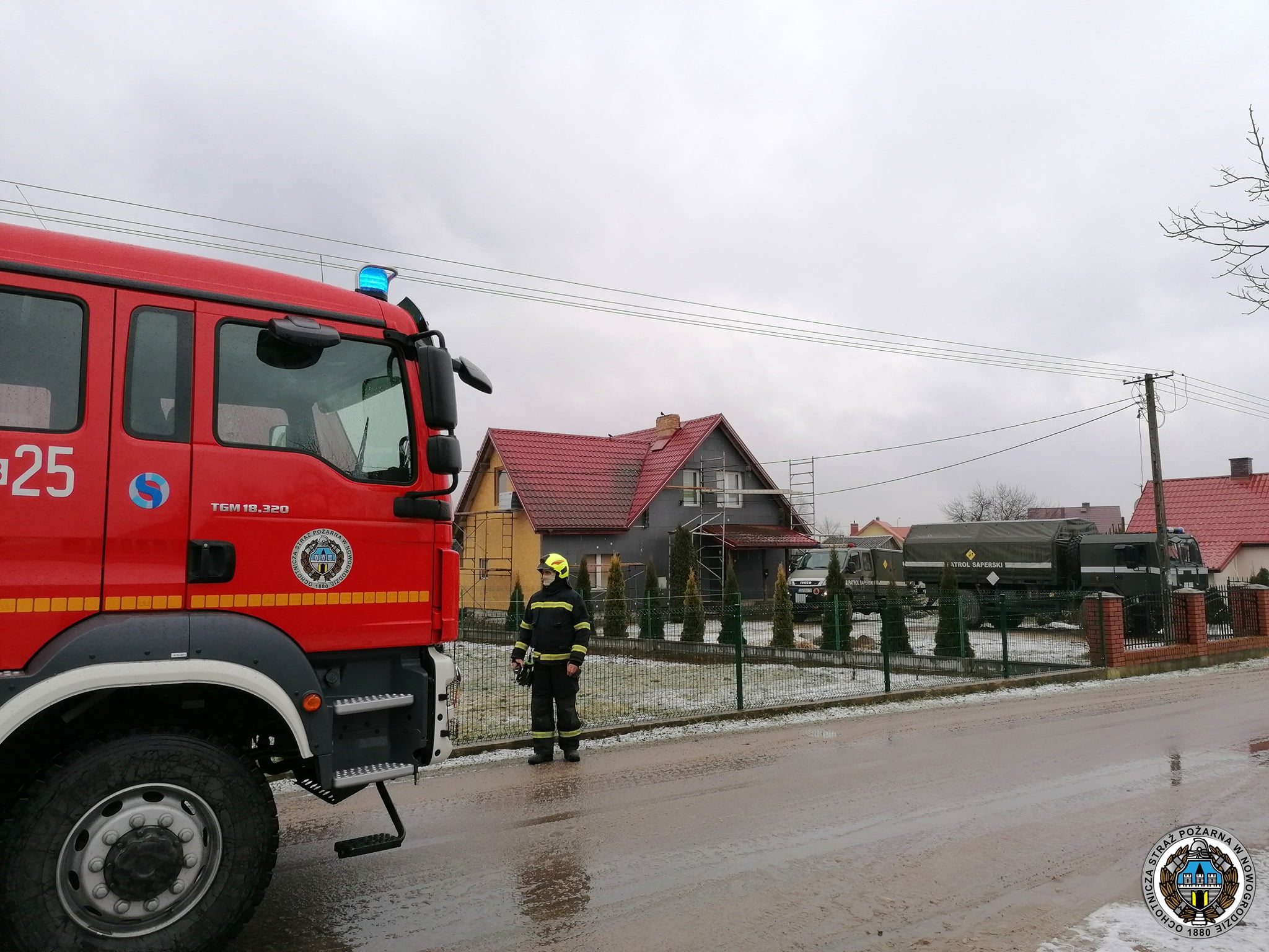 niewybuch w Miastkowie fot. OSP Nowogród