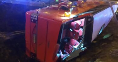 Wypadek autokaru w Kaszycach fot. OSP w Bolestraszycach