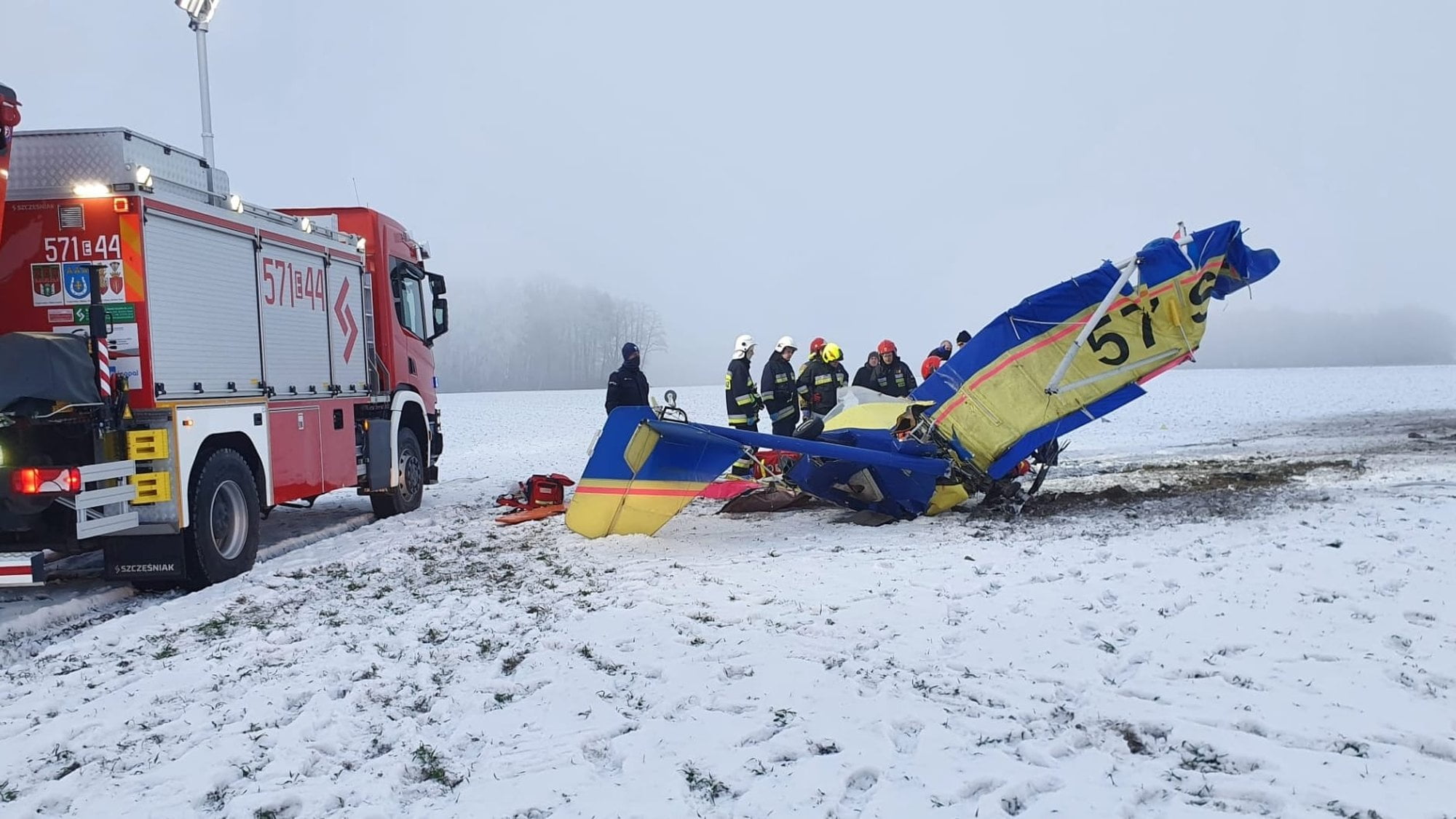 wypadek samolotu fot. OSP Szadek