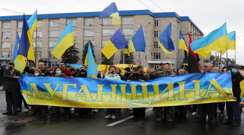demonstracja na Ługańszczyźnie fot. Sztab Generalny Sił Zbrojnych Ukrainy
