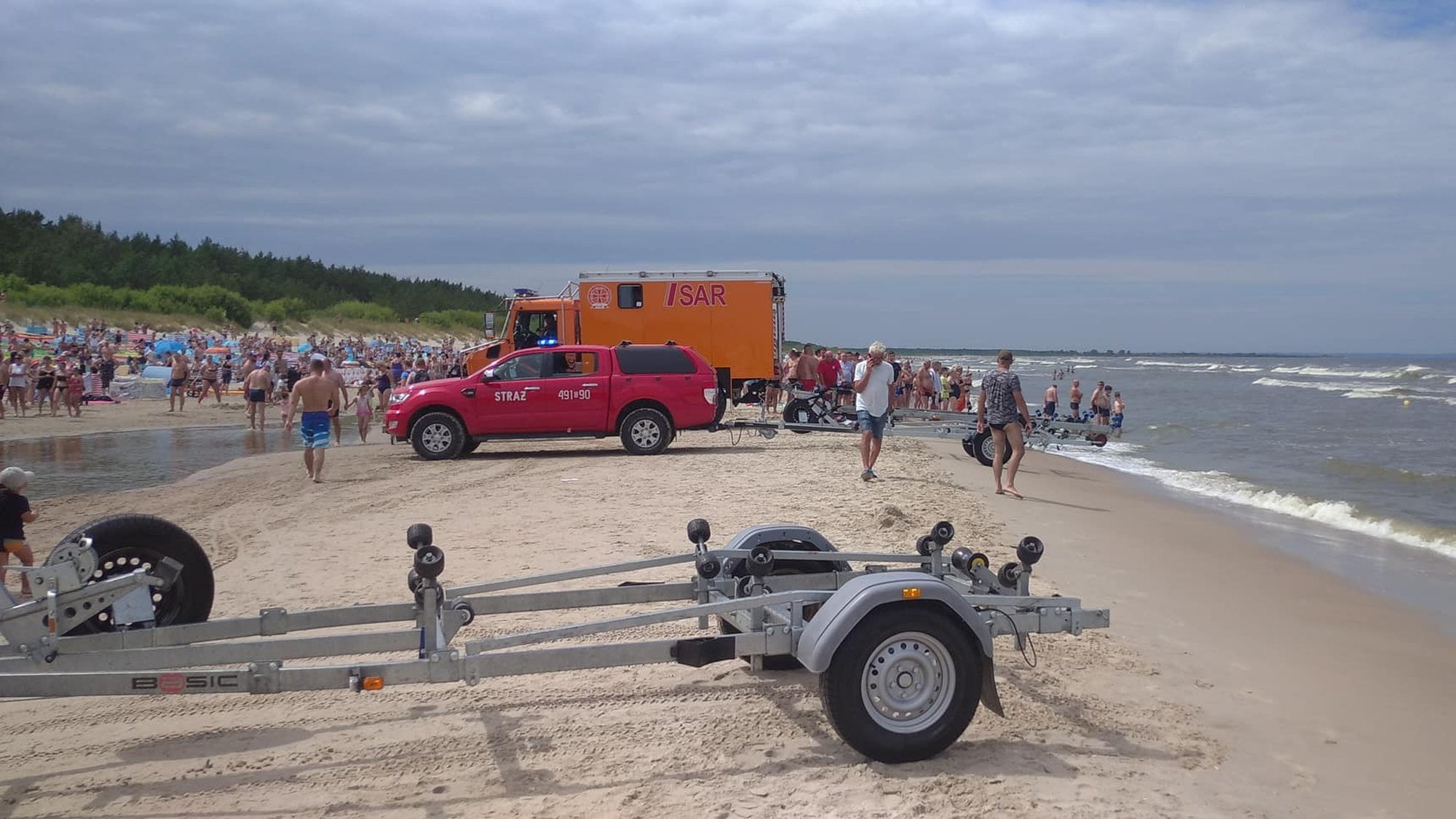 akcja ratunkowa, Stegna, plaża, zdjęcie ilustracyjne fot. KP PSP Nowy Dwór Gdański